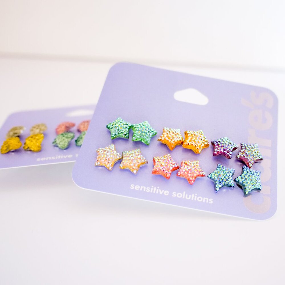 *NEW* Y2K ⭐ (2) Sets of 🦋 (6) Claire's Earrings ~ Neon Stars & Butterflys